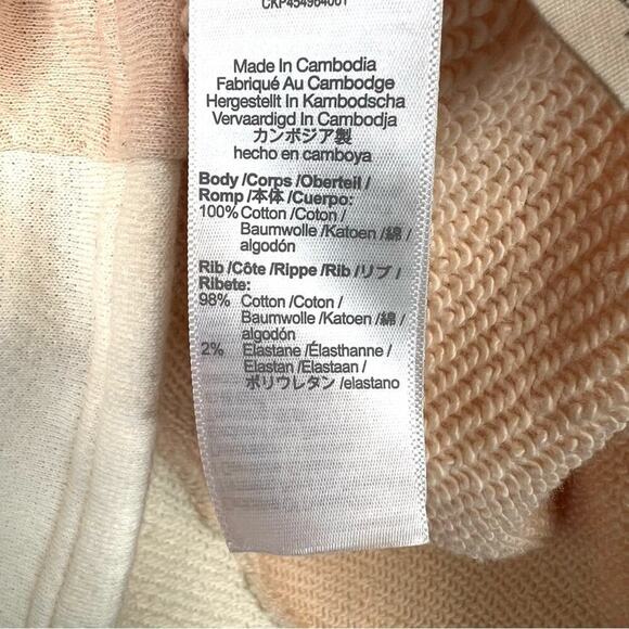 MADEWELL Sweatershirt the MLW Airterry Colorblock Crop in Peach and Cream Small - Picture 10 of 10